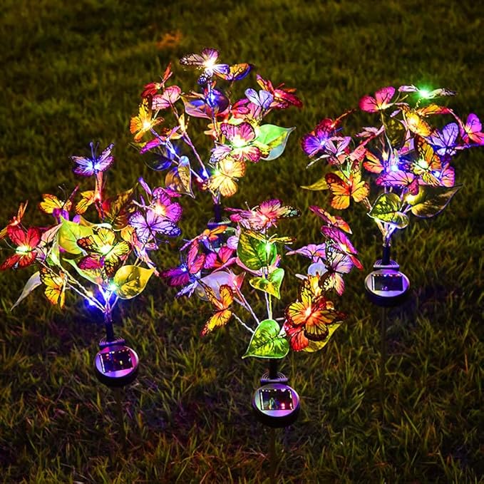 مصابيح فراشة شمسية للحديقة