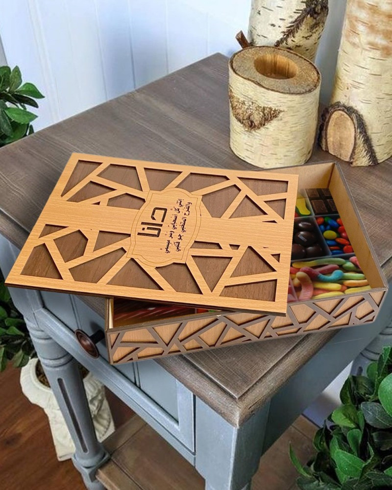 صندوق تقديم باسم خشبي فخم