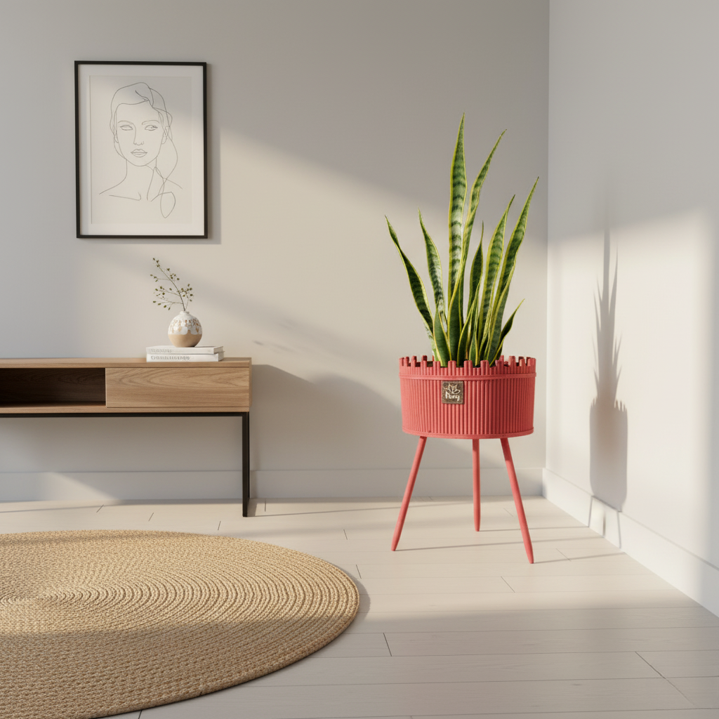 مجموعة من 3 حوامل نباتات منسوجة متدرجة بتصميم التاج - ألوان متعددة