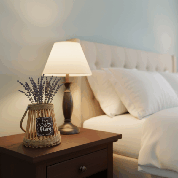 فانوس خشبي بمقبض من الحبال من Flory - ألوان متعددة