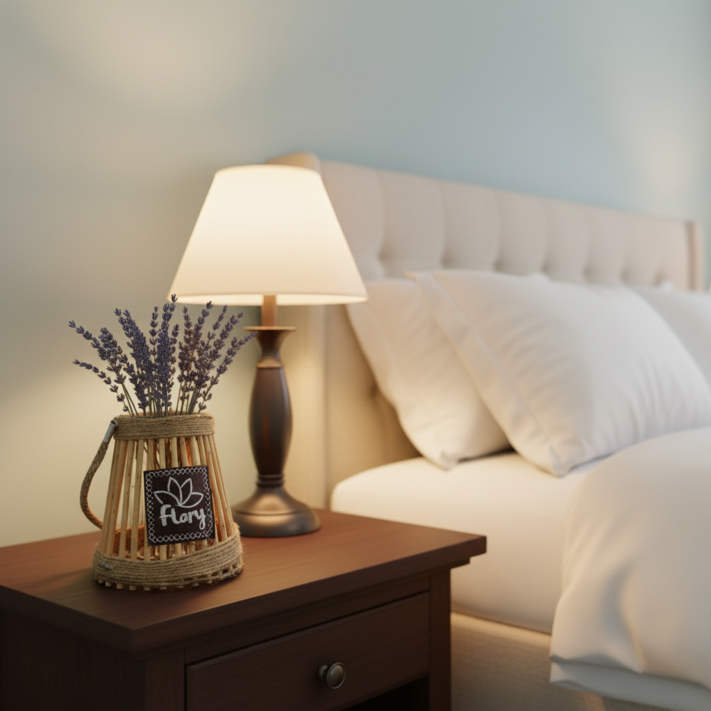 فانوس خشبي بمقبض من الحبال من Flory - ألوان متعددة