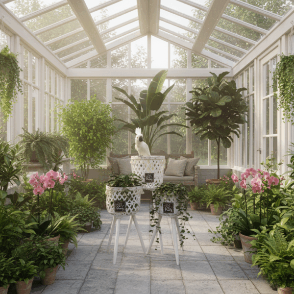 مجموعة من 3 حوامل نباتات منسوجة ومتدرجة - ألوان متعددة