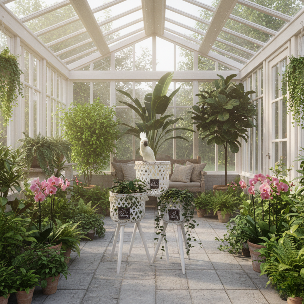 مجموعة من 3 حوامل نباتات منسوجة ومتدرجة - ألوان متعددة