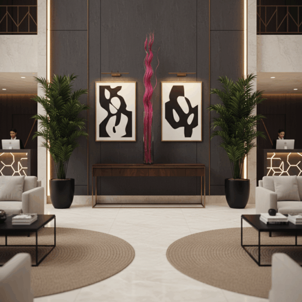 أعواد زينة باللون الوردي بتصميم متموج - للحرف اليدوية والفازات