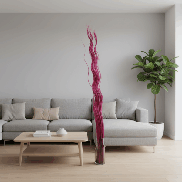 أعواد زينة باللون الوردي بتصميم متموج - للحرف اليدوية والفازات