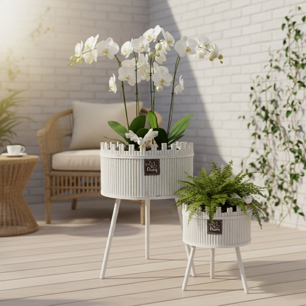 مجموعة من 3 حوامل نباتات منسوجة متدرجة بتصميم التاج - ألوان متعددة