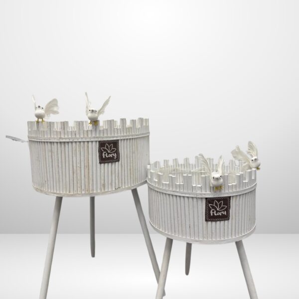 مجموعة من 3 حوامل نباتات منسوجة متدرجة بتصميم التاج - ألوان متعددة