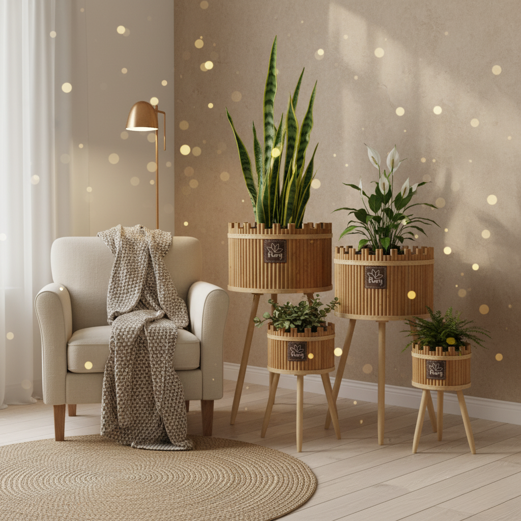 مجموعة من 3 حوامل نباتات منسوجة متدرجة بتصميم التاج - ألوان متعددة