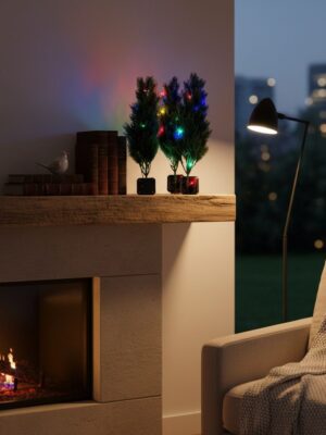 مجموعة أشجار زينة مضيئة تعمل بالطاقة الشمسية