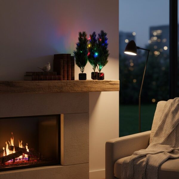 مجموعة أشجار زينة مضيئة تعمل بالطاقة الشمسية