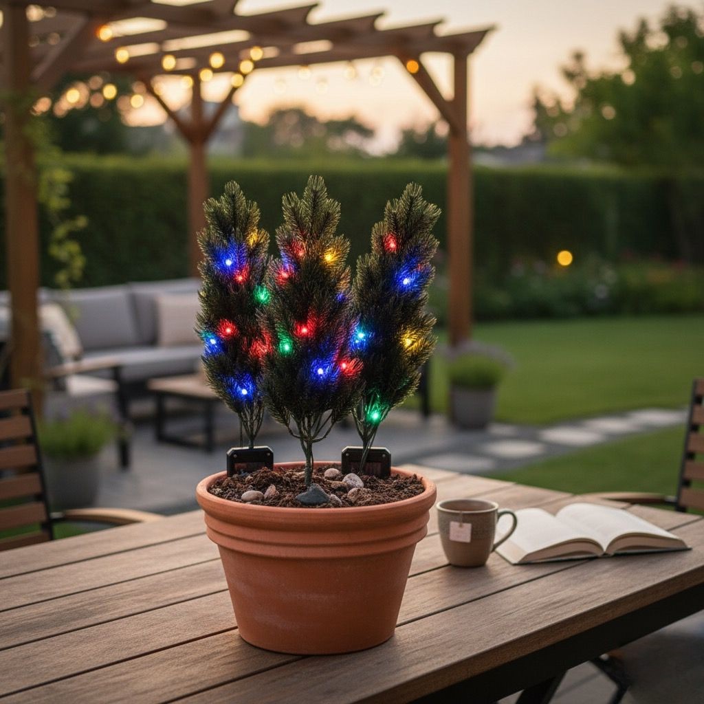 مجموعة أشجار زينة مضيئة تعمل بالطاقة الشمسية