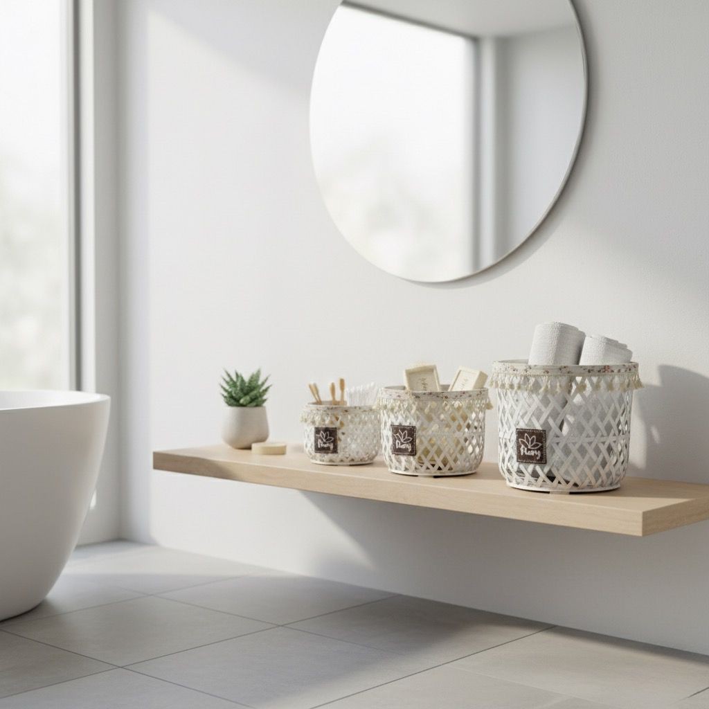 مجموعة أصص بيضاء بتصميم شبكي مزينة بخرز