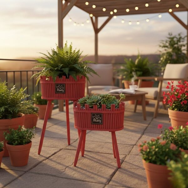 حوامل نباتات متدرجة بتصميم القلعة - ألوان متعددة