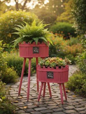 حوامل نباتات متدرجة بتصميم القلعة - ألوان متعددة