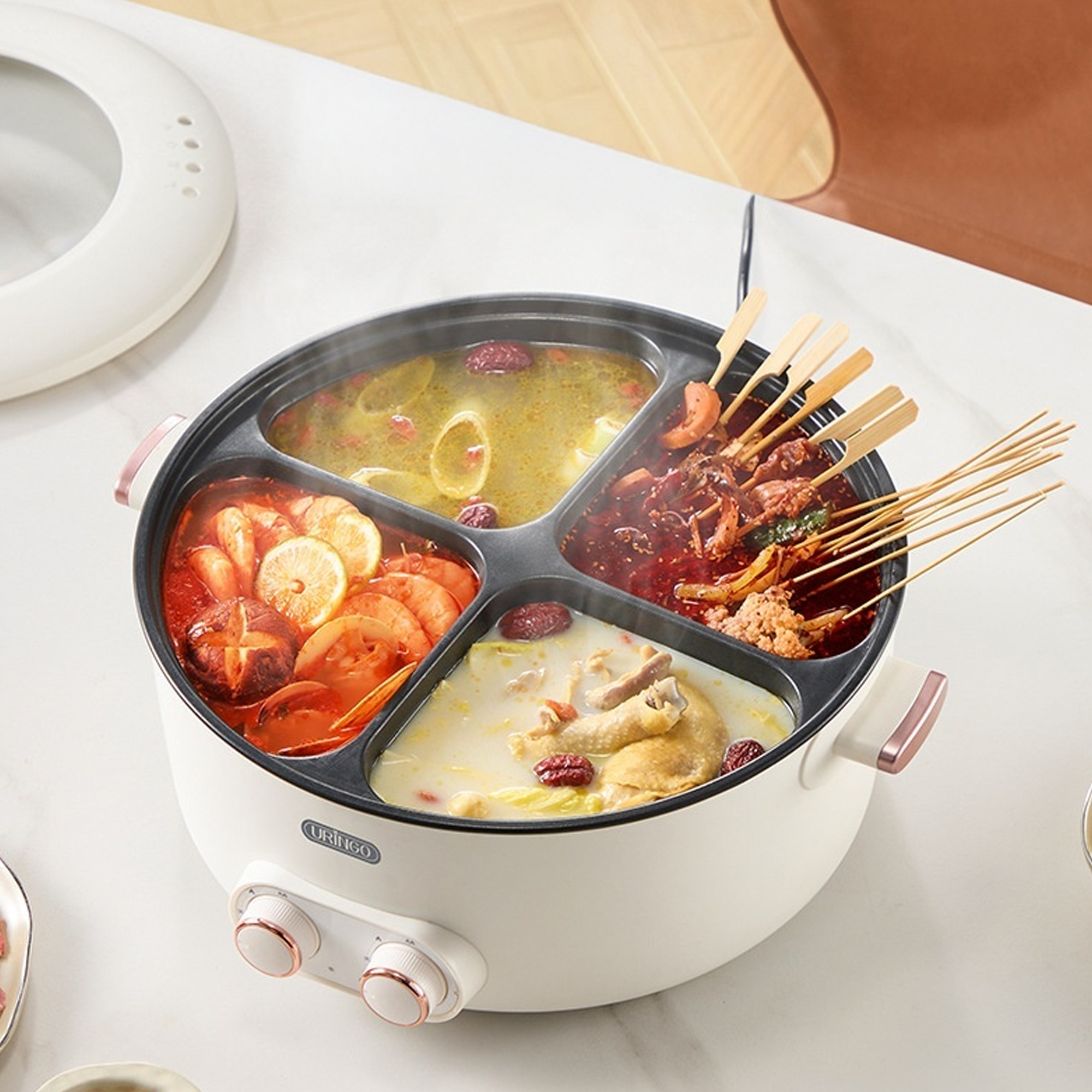 وعاء طهي كهربائي بأربع شبكات سعة 6 لتر